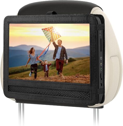 Portable DVD Player Headrest Mount Holder Car Headrest Mount Holder Strap Case for Swivel & Flip Style Portable DVD Player with 10 inch to 10.5 inch Screen (XCZB-10) in Saudi Arabia