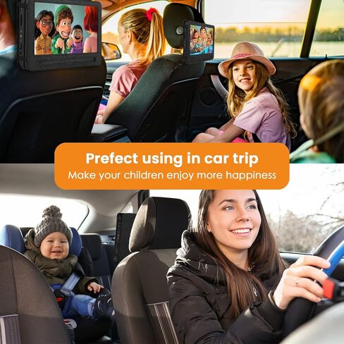 Portable DVD Player Headrest Mount Holder Car Headrest Mount Holder Strap Case for Swivel & Flip Style Portable DVD Player with 10 inch to 10.5 inch Screen (XCZB-10) in Saudi Arabia