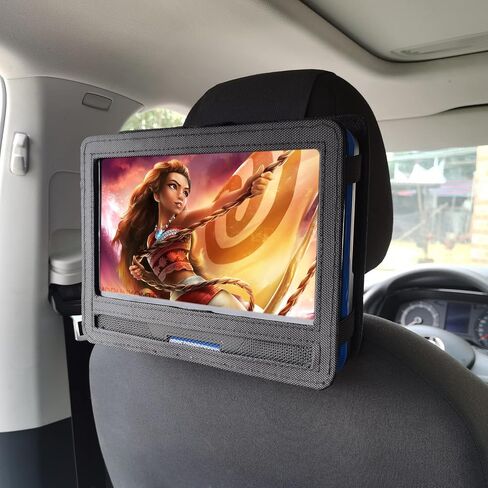 Portable DVD Player Headrest Mount Holder Car Headrest Mount Holder Strap Case for Swivel & Flip Style Portable DVD Player with 10 inch to 10.5 inch Screen (XCZB-10) in Saudi Arabia