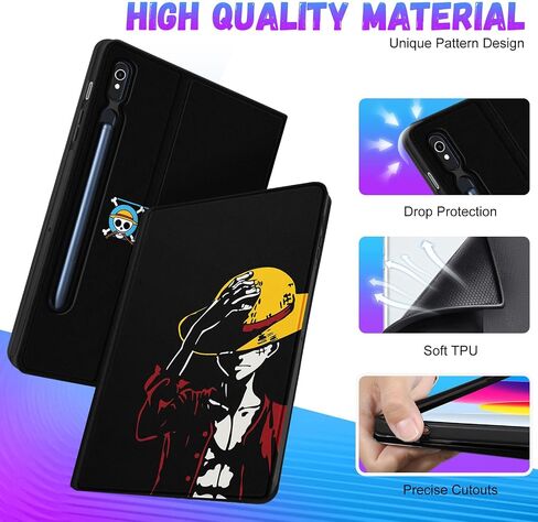 Trendy Fun for Samsung Galaxy Tab S9 Case 11 inch/ S9 Fe 5G 10.9 inch 2023 Cute Cartoon Anime Kawaii Smart Covers for Boys Girls Kids Teens Cool Design Stand Folio for Galaxy Tab S9/S9fe, HatBoy in Saudi Arabia