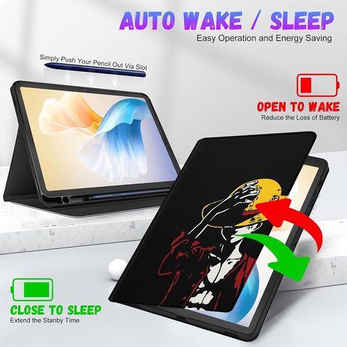 Trendy Fun for Samsung Galaxy Tab S9 Case 11 inch/ S9 Fe 5G 10.9 inch 2023 Cute Cartoon Anime Kawaii Smart Covers for Boys Girls Kids Teens Cool Design Stand Folio for Galaxy Tab S9/S9fe, HatBoy in Saudi Arabia