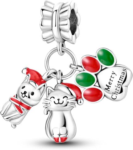 Parmuz 925 الفضة الاسترليني سحر عيد الميلاد لسوار ندفة الثلج تتدلى سحر الخرز سانتا كلوز ثلج الغزلان حبة سحر، هدايا عيد ميلاد سعيد للنساء والفتيات in Kuwait