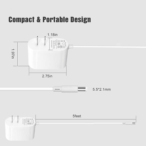 12v DC Power Supply, Hosyl UL Listed 12v 2a Power Supply,AC 100-240V to DC 12v Transformer with 5.5mm x 2.1mm Plug Adapter,White in Saudi Arabia