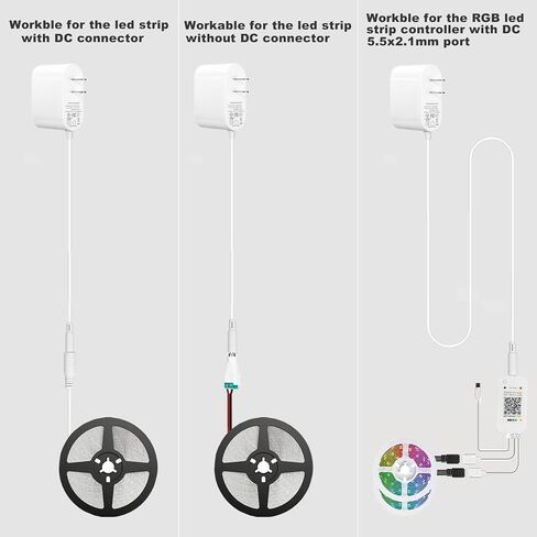 12v DC Power Supply, Hosyl UL Listed 12v 2a Power Supply,AC 100-240V to DC 12v Transformer with 5.5mm x 2.1mm Plug Adapter,White in Saudi Arabia