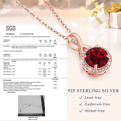 LAVUMO Sterling Silver Necklaces for Girls Rose Gold Silver Cubic Zirconia Pendant Necklace Jewelry for Her Gifts for Girls Wife Mom on Birthday Anniversary Christmas Valentines Day in Saudi Arabia