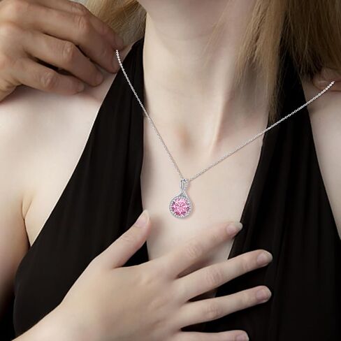 lavumo القلائد الفضة الاسترليني للفتيات ارتفع الذهب والفضة مكعب زركونيا قلادة قلادة المجوهرات لهداياها للفتيات زوجة أمي في عيد ميلاد الذكرى عيد الميلاد عيد الحب in Kuwait