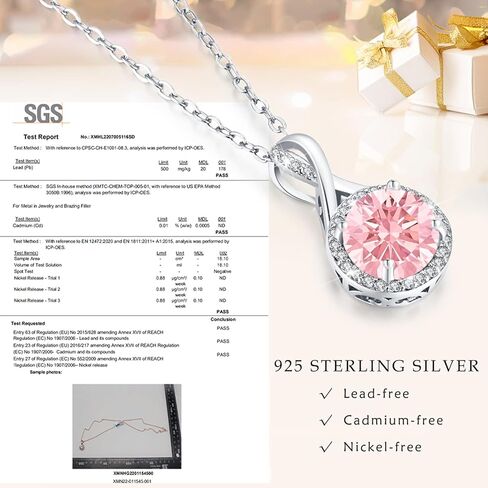 lavumo القلائد الفضة الاسترليني للفتيات ارتفع الذهب والفضة مكعب زركونيا قلادة قلادة المجوهرات لهداياها للفتيات زوجة أمي في عيد ميلاد الذكرى عيد الميلاد عيد الحب in Kuwait