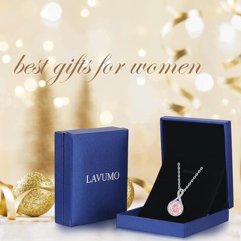 lavumo القلائد الفضة الاسترليني للفتيات ارتفع الذهب والفضة مكعب زركونيا قلادة قلادة المجوهرات لهداياها للفتيات زوجة أمي في عيد ميلاد الذكرى عيد الميلاد عيد الحب in Kuwait