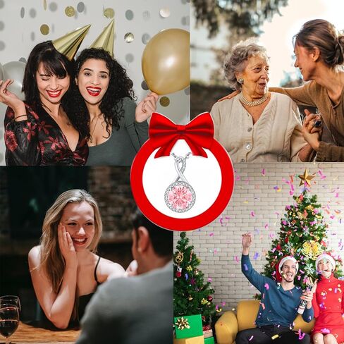 lavumo القلائد الفضة الاسترليني للفتيات ارتفع الذهب والفضة مكعب زركونيا قلادة قلادة المجوهرات لهداياها للفتيات زوجة أمي في عيد ميلاد الذكرى عيد الميلاد عيد الحب in Kuwait