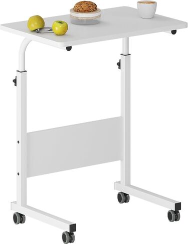 DlandHome Rolling Desk Mobile Standing Desk Mobile Side Table 23.6 Inches w/Wheels Adjustable Movable Portable Laptop Computer Stand for Bed Sofa,Retro,DUS-05-3-60FG in Saudi Arabia