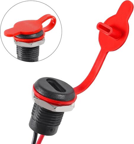 10Pcs 2Pin Charging Socket Female Mount Connector Adapter USB Type-C Port Charging Interface Socket Female Type C 3A with Waterproof Cover Cap Jack Cord USB-C Charger Plug in Kuwait