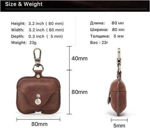 for AirPod Pro Case Leather, Personalized Genuine Leather Protective Airpod Pro Case Cover Shockproof with Loss Prevention Clip for Apple AirPods 3 Pro Wireless Charging Case for airpods (Brown) in Saudi Arabia