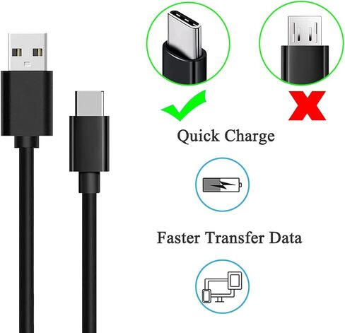 كابل شاحن الكمبيوتر اللوحي USB من النوع C بطول 6 أقدام لأجهزة Samsung Tablet وAmazon Kids Tablet وRemarkable 2 Tablet وLenovo Tablet وKobo Libra 2 Tablet وBOOX Note Air 3 Tablet وEReader Tablet (ينطبق فقط على منافذ USB C) in Kuwait