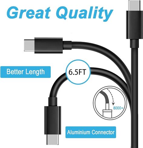 كابل شاحن الكمبيوتر اللوحي USB من النوع C بطول 6 أقدام لأجهزة Samsung Tablet وAmazon Kids Tablet وRemarkable 2 Tablet وLenovo Tablet وKobo Libra 2 Tablet وBOOX Note Air 3 Tablet وEReader Tablet (ينطبق فقط على منافذ USB C) in Kuwait