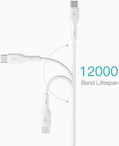 USB C Cable, 3ft Type C Charger Premium TPE USB Cable, USB A to Type C Charging Cable Fast Charge,White in Saudi Arabia