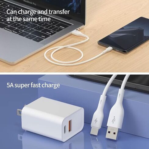 USB C Cable, 3ft Type C Charger Premium TPE USB Cable, USB A to Type C Charging Cable Fast Charge,White in Saudi Arabia