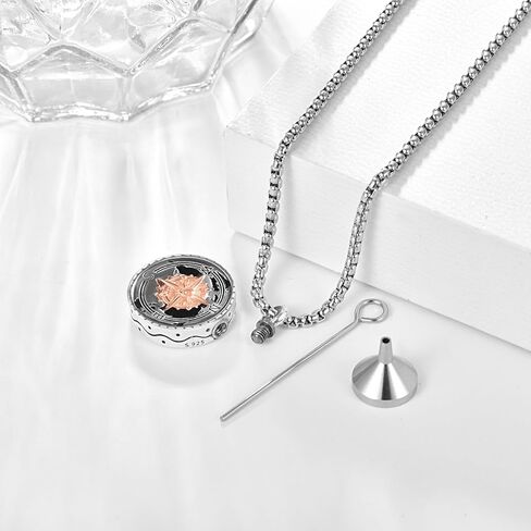 KINGWHYTE Viking Ashes Necklace 925 Sterling Silver Vegvisir Viking Amulet Jewellery Cremation Keepsake Memory Gifts for Men Women in Kuwait