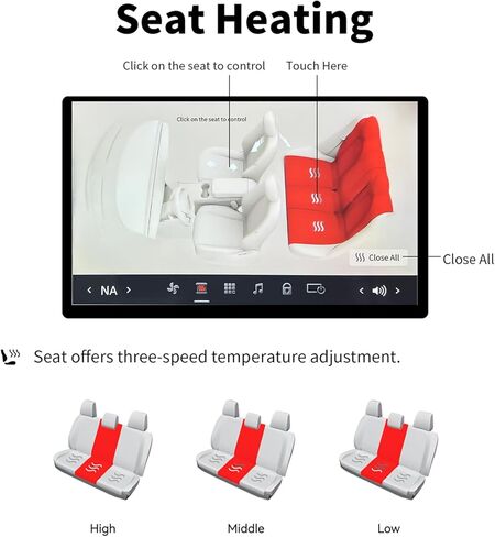 شاشة عرض خلفية 7.2 بوصة لسيارة Tesla Model 3 2017-2023 وModel Y 2019-2024، Android 13 4G+32G، شاشة ترفيه خلفية، تدعم التحكم في تكييف الهواء وتدفئة المقعد Qualcomm Chip 450 in Kuwait