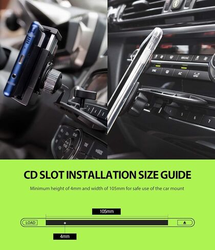 Ringke 2 in 1 CD Slot Car Phone Holder Mount One Touch Premium Adjustable Phone Grip Strong Magnet Clip Cradle for Universal Smartphone - Black in Saudi Arabia