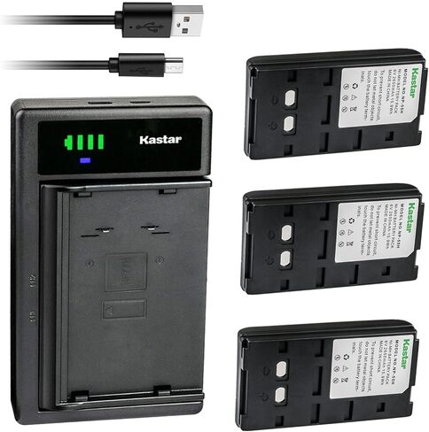 Kastar 4-Pack NP-55H Battery and LTD2 USB Charger Compatible with Sony CCD-V88 CCD-V88E CCD-V9 CCD-V900 CCD-V900E CCD-V90E CCD-V95E CCD-V99 CCD-V9E, MVC-2000 MVC-5000, Sony XV SeriesXV-M30 XV-MH30 in Saudi Arabia