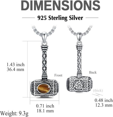 Thors المطرقة قلادة 925 الفضة الاسترليني الفيروز Mjolnir قلادة جرة للرماد الكبار الذكور قلادة فايكنغ مجوهرات الحرق للرجال النساء in Kuwait