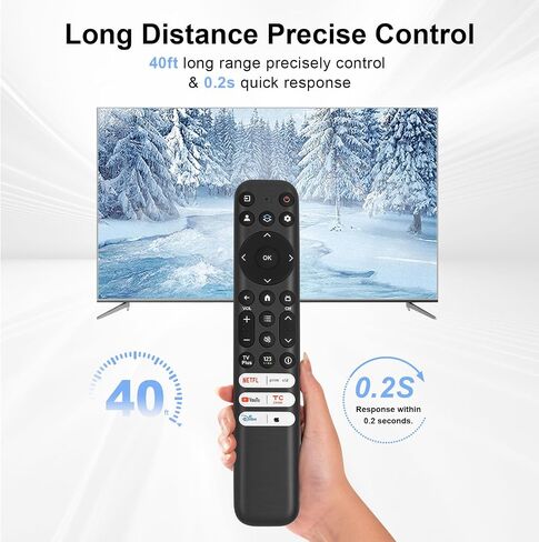 𝐑𝐂𝟖𝟏𝟑 Voice Remote Control for TCL TV Replacement Remote, Compatible with TCL-Google Q6/Q7/QM8/S3/S4 Series - RC813 in Saudi Arabia