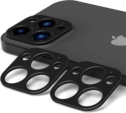 Suoman 3-Pack for 13 Pro 6.1 inch/iPhone 13 Pro Max 6.7 inch Camera Lens Edge Protector Film, No Tempered Glass Aluminum Alloy Frame Protector, [Scratch-Resistant] [Easy to Install] - Black in Saudi Arabia
