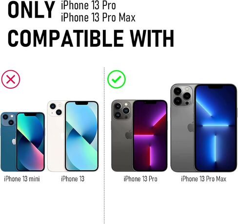 Suoman 3-Pack for 13 Pro 6.1 inch/iPhone 13 Pro Max 6.7 inch Camera Lens Edge Protector Film, No Tempered Glass Aluminum Alloy Frame Protector, [Scratch-Resistant] [Easy to Install] - Black in Saudi Arabia