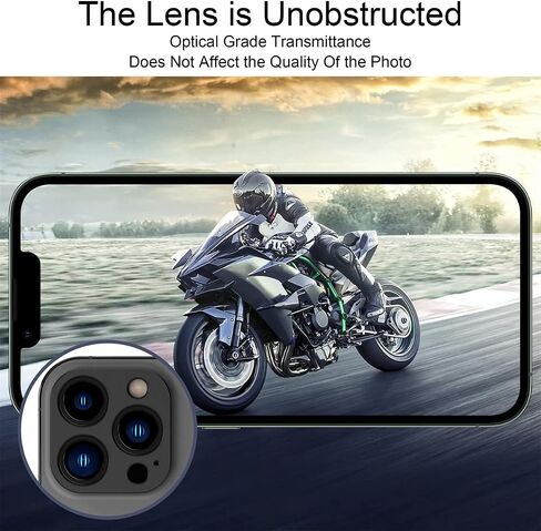 Suoman 3-Pack for 13 Pro 6.1 inch/iPhone 13 Pro Max 6.7 inch Camera Lens Edge Protector Film, No Tempered Glass Aluminum Alloy Frame Protector, [Scratch-Resistant] [Easy to Install] - Black in Saudi Arabia