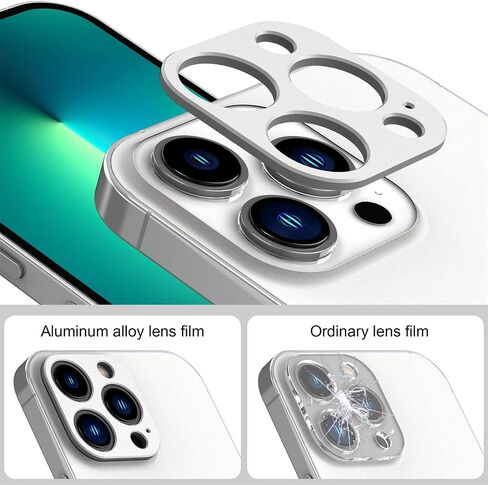 Suoman 3 عبوات لهاتف 13 Pro 6.1 بوصة/iPhone 13 Pro Max 6.7 بوصة، طبقة حماية لحافة عدسة الكاميرا، لا يوجد واقي إطار من سبائك الألومنيوم من الزجاج المقسى، [مقاوم للخدش] [سهل التركيب] - أسود in Saudi Arabia