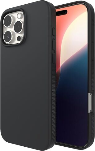 حافظة ZAGG Manhattan Snap لهاتف iPhone 16 Pro Max - متوافقة مع MagSafe، حماية من السقوط بطول 13 قدم، معززة بالجرافين، سيليكون ناعم الملمس، تصميم نحيف وخفيف الوزن، محتوى معاد تدويره بنسبة 96%، أسود in Saudi Arabia