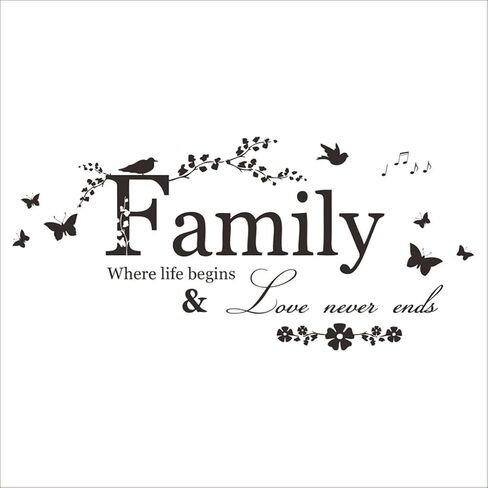 "Family Where Life Begins and Love Never Ends" Quote Decors Wall Saying Decals Quote for Home Wall Stickers Nursery Decor(1) in Saudi Arabia