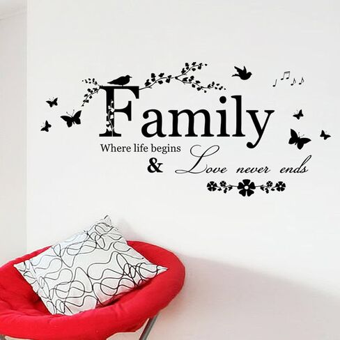 "Family Where Life Begins and Love Never Ends" Quote Decors Wall Saying Decals Quote for Home Wall Stickers Nursery Decor(1) in Saudi Arabia