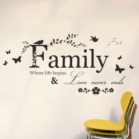 "Family Where Life Begins and Love Never Ends" Quote Decors Wall Saying Decals Quote for Home Wall Stickers Nursery Decor(1) in Saudi Arabia