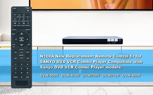 N108A جديد استبدال جهاز التحكم عن بعد صالح لمشغل كومبو سانيو DVD VCR DVW-5000 DVW-6100 DVW7000 DVW7100 DVW-6000 in Saudi Arabia