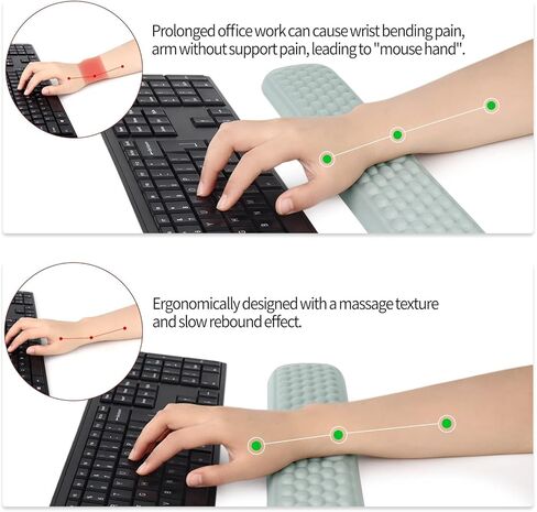 YIMAGUJRX مسند معصم لوحة المفاتيح للمكتب، مسند ذراع مريح وسادة مسند المعصم وسادة مسند الكوع، تخفيف آلام الكوع، وسادة الكوع لألعاب المكتب والمنزل (أسود) in Kuwait