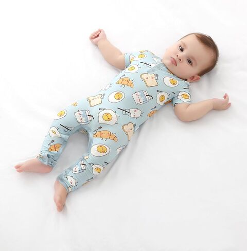 Baby Boy Rompers Short Sleeve Jumpsuit with Pants One Piece Soft Overalls for Infant Boys, Viscose Made from Bamboo in Saudi Arabia