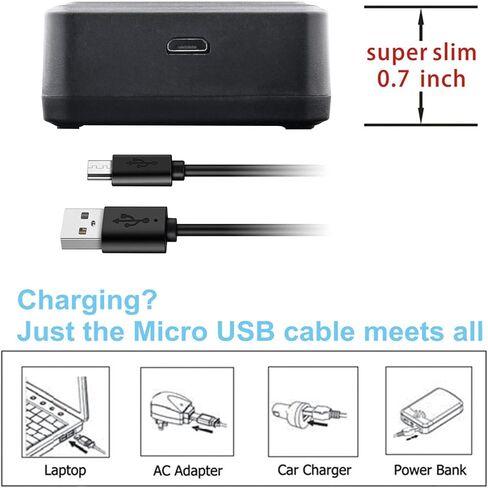 Kastar BP-511A LED2 USB Battery Charger Compatible with Canon ZR10, ZR20, ZR20MC, ZR25, ZR25MC, ZR30, ZR30MC, ZR40, ZR40A, ZR45, ZR45MC, ZR50, ZR50MC, ZR60, ZR65MC, ZR70MC, ZR80 Camera in Kuwait