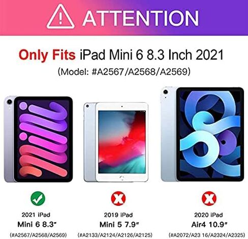 Hi Space for iPad Mini 6 Case 2021 8.3 inch with Pencil Holder, Leopard Cheetah Trifold Stand Protective Shockproof for iPad Mini 6th Generation Cover Auto Sleep Wake for A2567 A2568 A2569 in Saudi Arabia