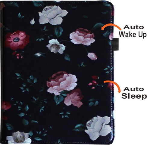 حافظة لجهاز iPad Pro 11 2024 (M4)، غطاء مغناطيسي ذكي بحامل دوار لجهاز A2836 A2837 A3006 MVV83LL/A MVV93LL/A MVVD3LL/A MVW23LL/A (زهرة سوداء) in Saudi Arabia