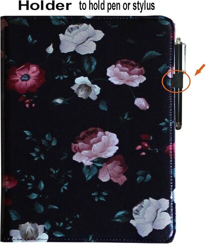 حافظة لجهاز iPad Pro 11 2024 (M4)، غطاء مغناطيسي ذكي بحامل دوار لجهاز A2836 A2837 A3006 MVV83LL/A MVV93LL/A MVVD3LL/A MVW23LL/A (زهرة سوداء) in Saudi Arabia