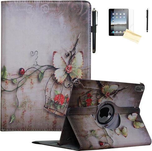 حافظة لجهاز iPad Pro 11 2024 (M4)، غطاء مغناطيسي ذكي بحامل دوار لجهاز A2836 A2837 A3006 MVV83LL/A MVV93LL/A MVVD3LL/A MVW23LL/A (زهرة سوداء) in Saudi Arabia