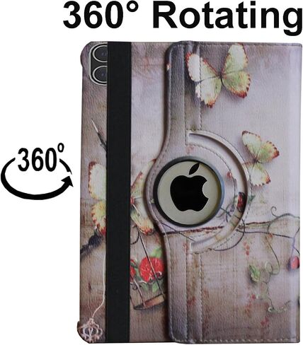 حافظة لجهاز iPad Pro 11 2024 (M4)، غطاء مغناطيسي ذكي بحامل دوار لجهاز A2836 A2837 A3006 MVV83LL/A MVV93LL/A MVVD3LL/A MVW23LL/A (زهرة سوداء) in Saudi Arabia