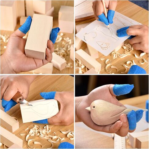 Olerqzer 25 pcs Whittling Wood Blocks Wood Carving Kit with 3 Different Sizes,Balsa Wood Carving Basswood for Wood Carving Set Wood Carving Wood (6 inch) in Saudi Arabia