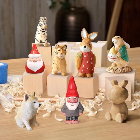 Olerqzer 25 pcs Whittling Wood Blocks Wood Carving Kit with 3 Different Sizes,Balsa Wood Carving Basswood for Wood Carving Set Wood Carving Wood (6 inch) in Saudi Arabia