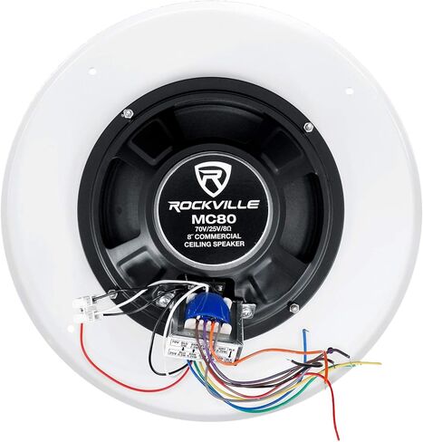 Rockville 2 MC80 Metal 8" 70 Volt Commercial Background 70V PA Ceiling Speakers in Saudi Arabia
