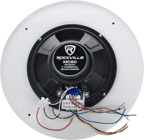 Rockville 2 MC80 Metal 8" 70 Volt Commercial Background 70V PA Ceiling Speakers in Saudi Arabia
