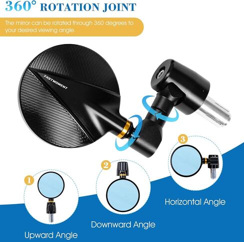 Bar End Mirrors for Motorcycles CNC Aluminum Alloy Motorcycle Mirrors for Handlebars Universal motorcycle bar end mirrors Fit for Most Motorcycle with 7/8" Handlebars in Saudi Arabia
