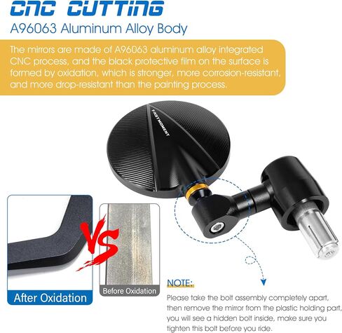 Bar End Mirrors for Motorcycles CNC Aluminum Alloy Motorcycle Mirrors for Handlebars Universal motorcycle bar end mirrors Fit for Most Motorcycle with 7/8" Handlebars in Saudi Arabia