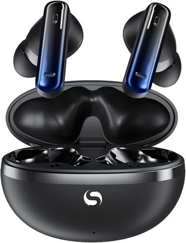 Small Headphones True Wireless Earbuds, in-Ear Earphones 35H Playtime with Charging Case, Built-in Microphone, Clear Stereo Sound, Mini Sports Ear Buds V5.3 Headset for iOS Android, Black in Saudi Arabia